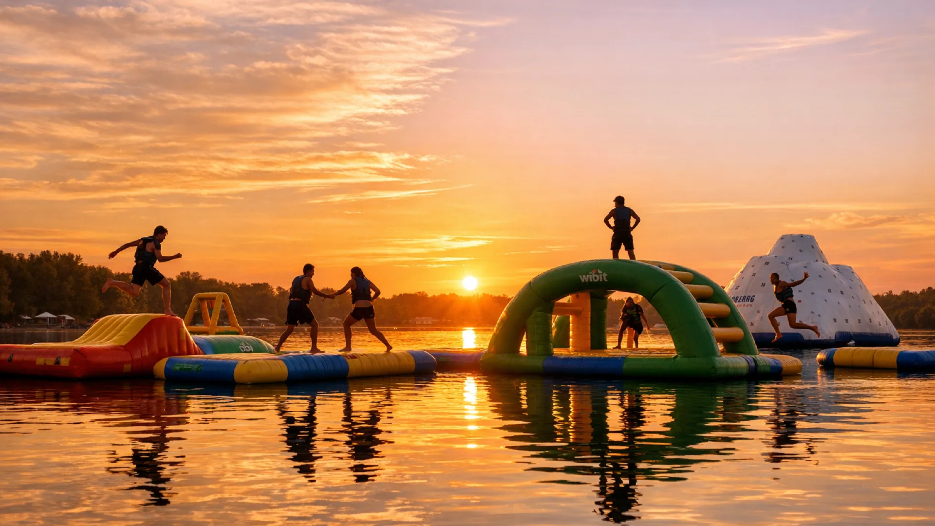 Sunset at the aqua park